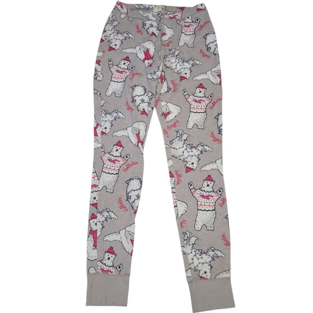 Hollister Polar Bear Waffle Pants Holiday Winter Pajana Loungewear Womens Medium